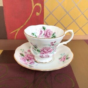 Royal Albert Pink Roses Teacup And Saucer